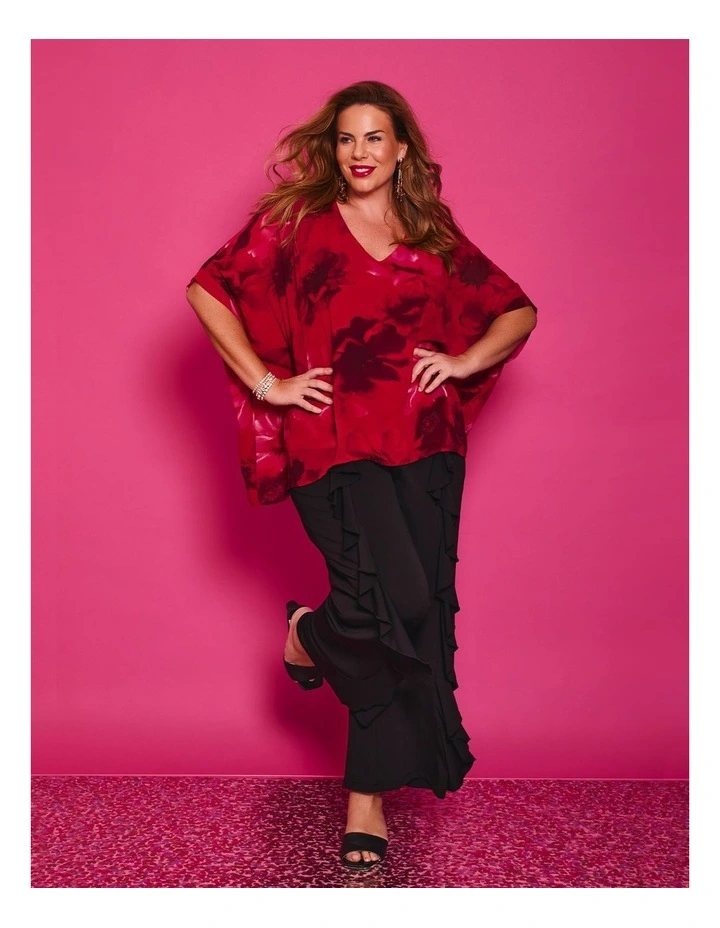 Holly Ruffle Wide Leg Pant in Black image 5