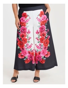 Floradora Border Pant in Black Floral