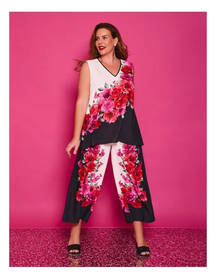 Floradora Border Pant in Black Floral image 4