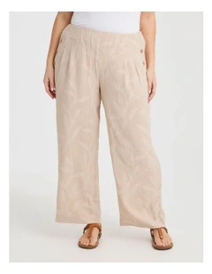 Jacquard Wide Leg Pant in Papyrus