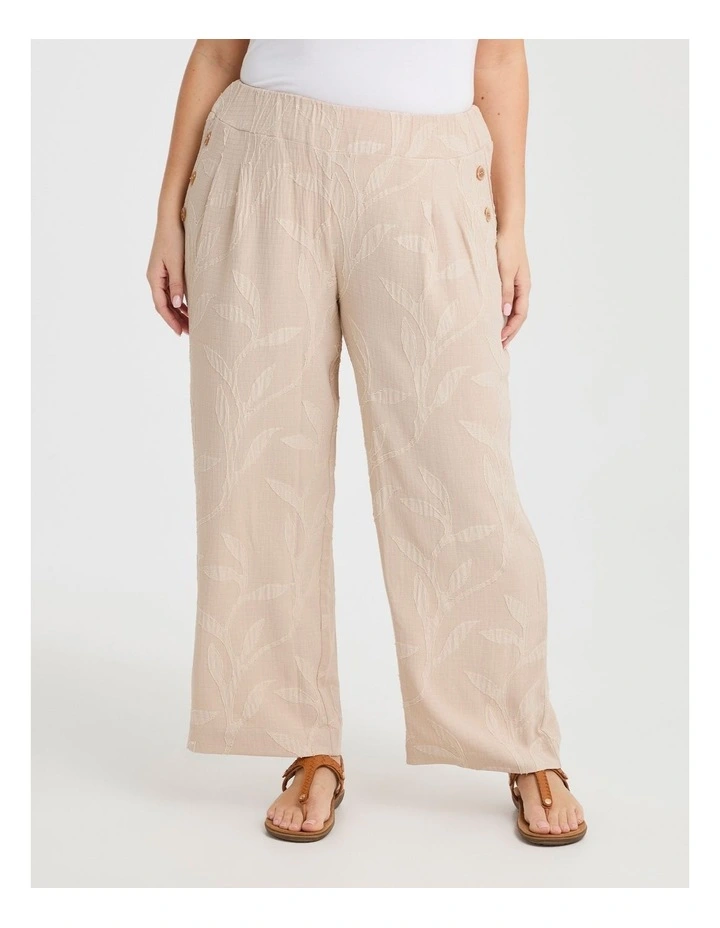 Jacquard Wide Leg Pant in Papyrus image 1