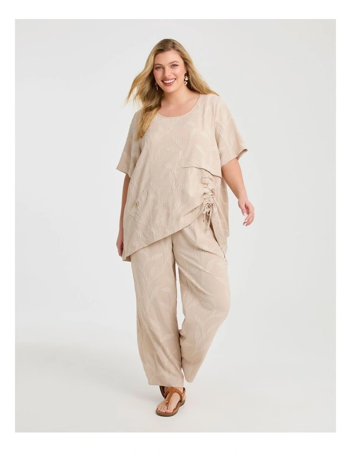 Jacquard Wide Leg Pant in Papyrus image 3