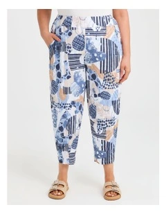 Drift Bamboo Lantern Crop Pant in Blue Print