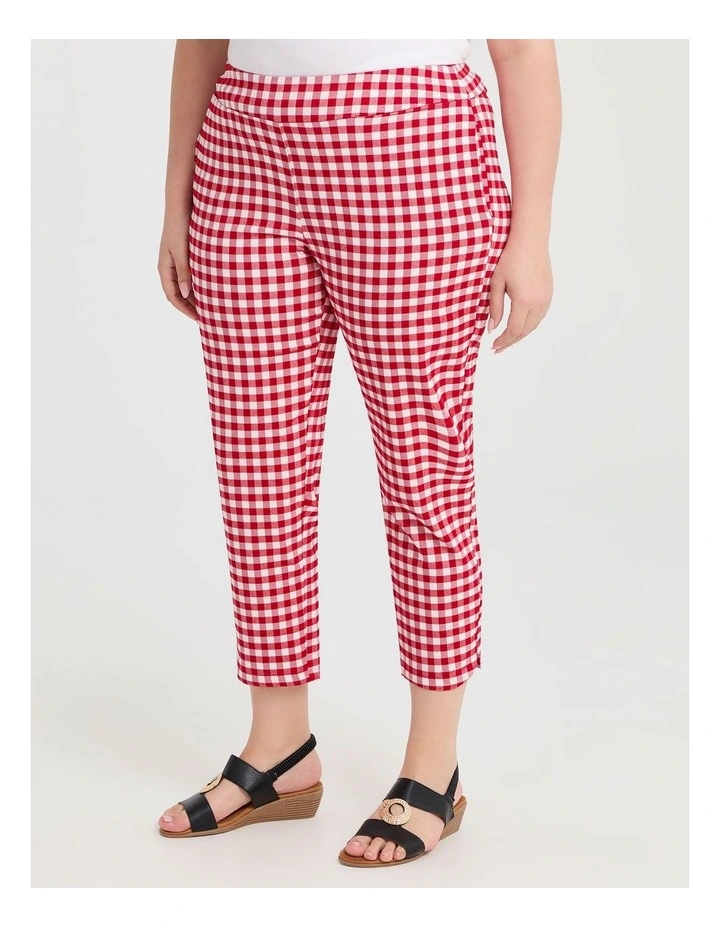 Checkmate Stretch Pant in Red/White Check image 1