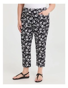 Natural Abstract Floral Pant in Multi