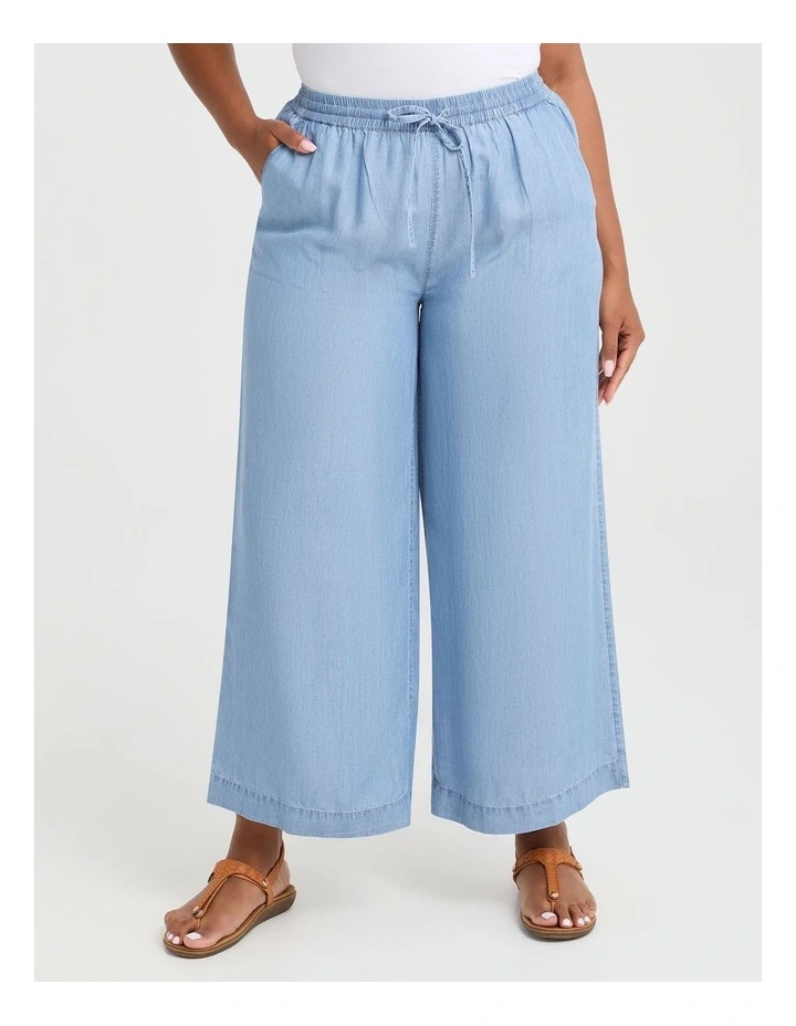 Lyocell Chambray Wide Leg Pant Chambray Blue image 1