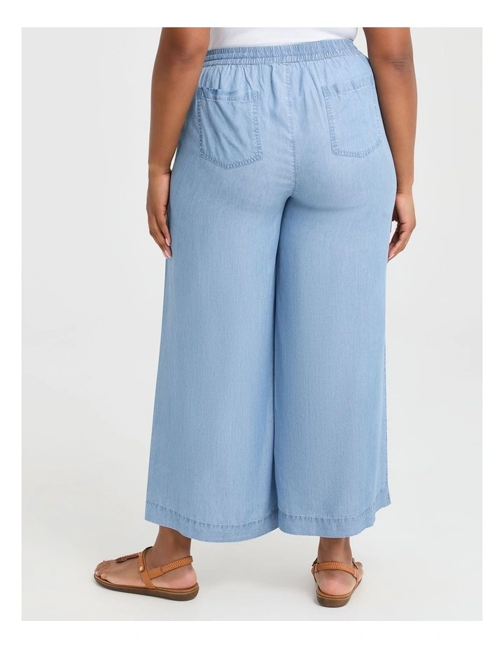 Lyocell Chambray Wide Leg Pant Chambray Blue image 2