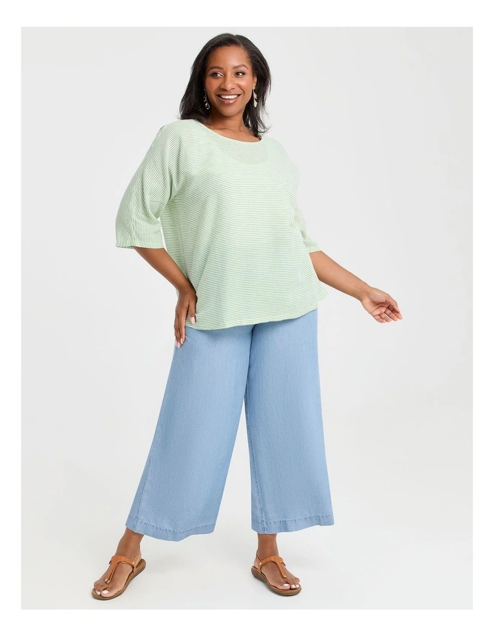 Lyocell Chambray Wide Leg Pant Chambray Blue image 3