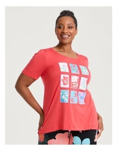 Bamboo Meadow Pyjama Top Deep Sea Coral