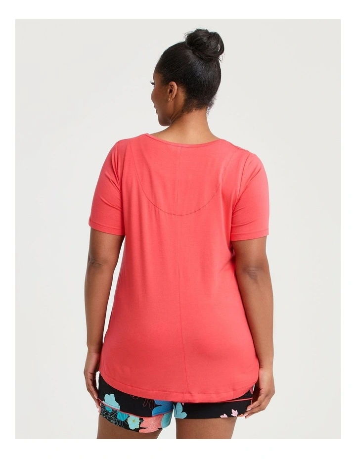 Bamboo Meadow Pyjama Top Deep Sea Coral image 2