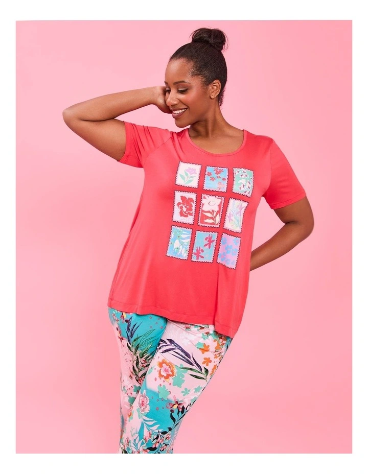 Bamboo Meadow Pyjama Top Deep Sea Coral image 4