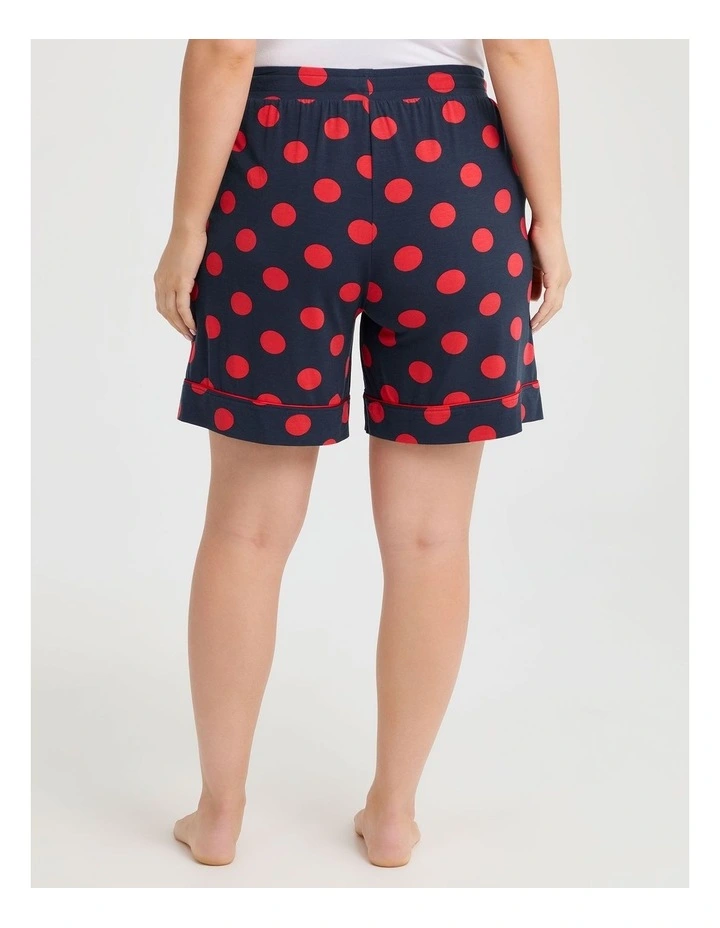 Modal Spot Pyjama Shorts in Navy/Deep Sea Coral image 2