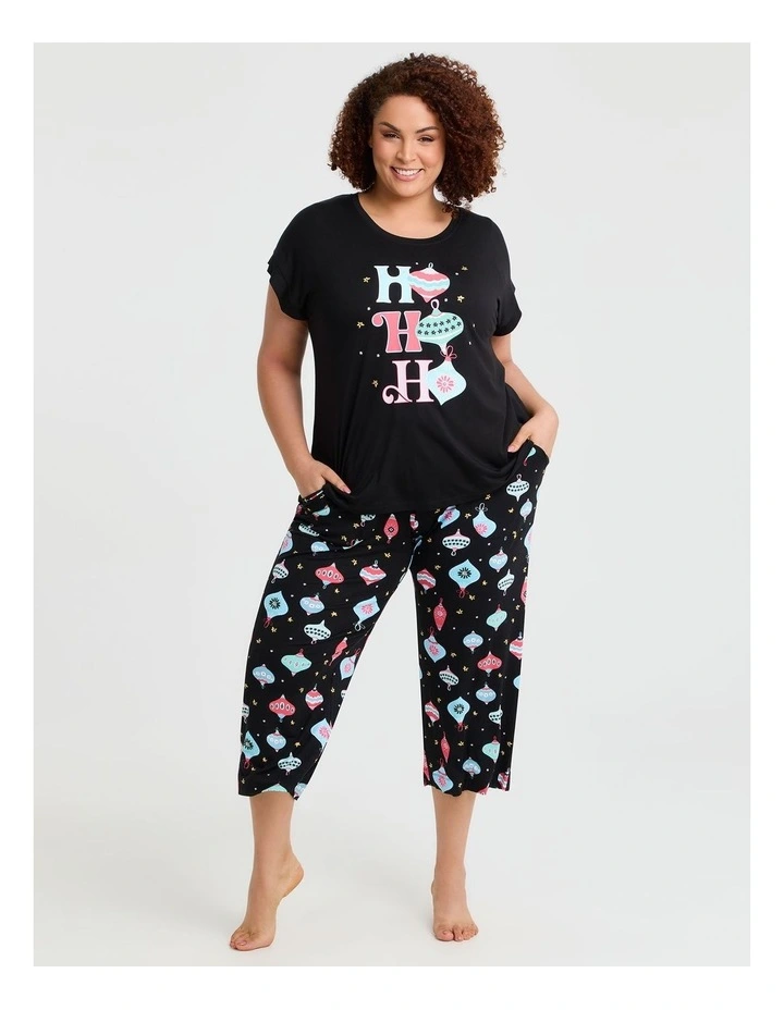 Bamboo Bauble Pyjama 3/4 Pant in Print image 3
