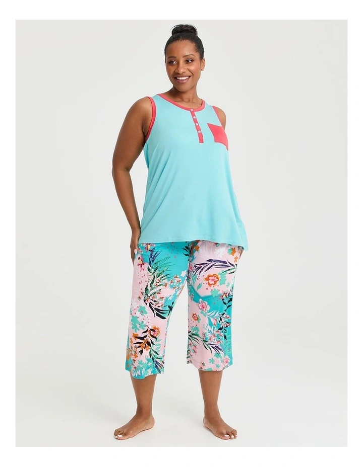 Bamboo Meadow Pyjama 3/4 Pant in Print image 3
