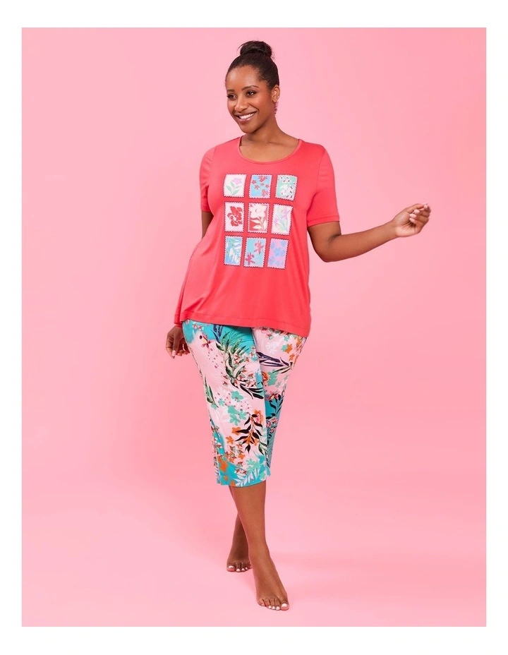 Bamboo Meadow Pyjama 3/4 Pant in Print image 4