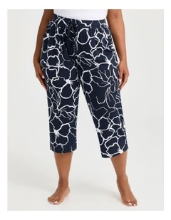 Australian Cotton Flora Pj Pant Navy/white