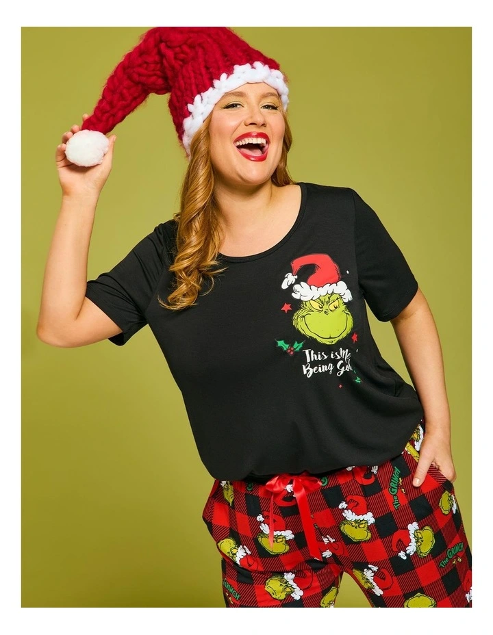The Grinch Pyjama Top in Black image 4