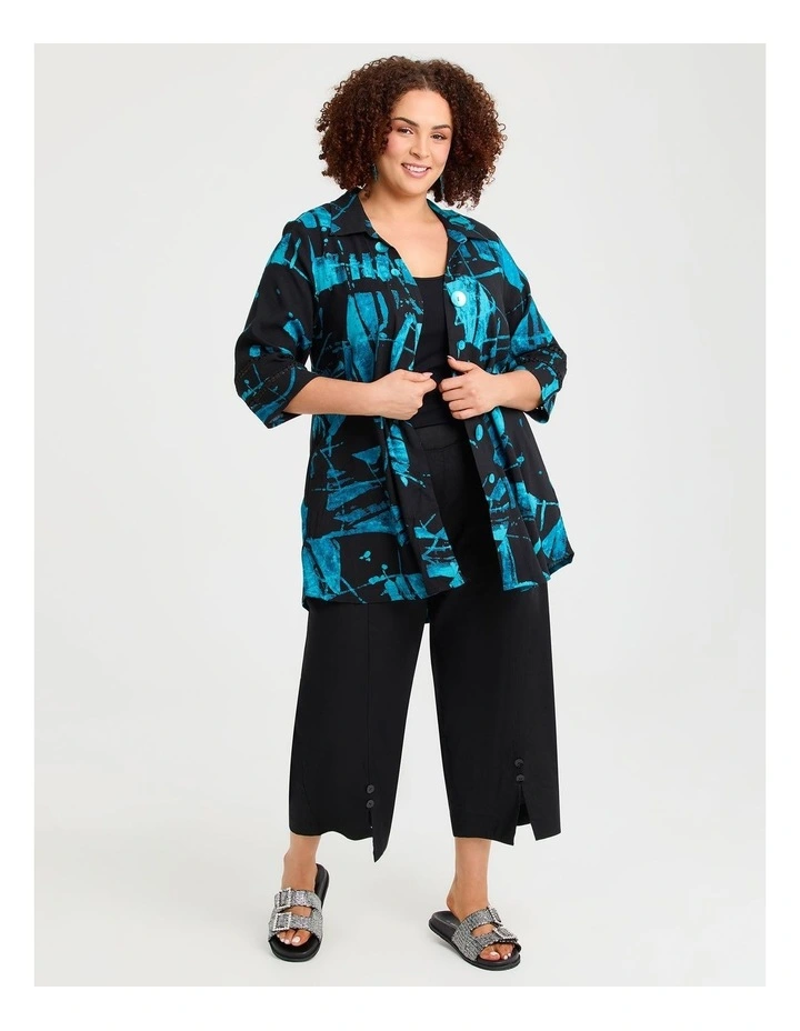 Colour Focus Natural Shirt in Tropical Teal Print image 3