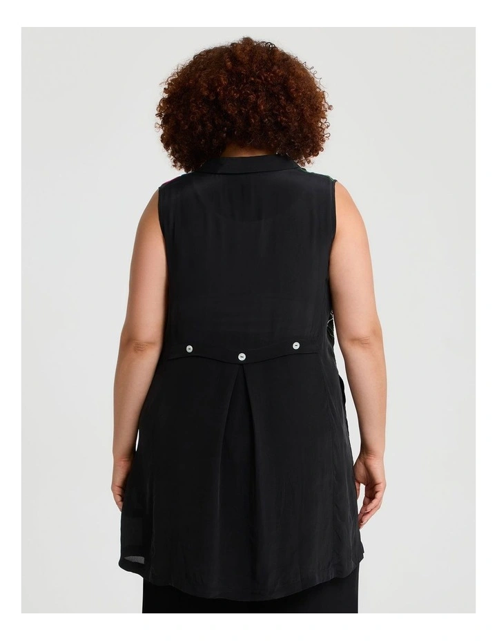 Embroidered Long Natural Shirt Black/multi image 2