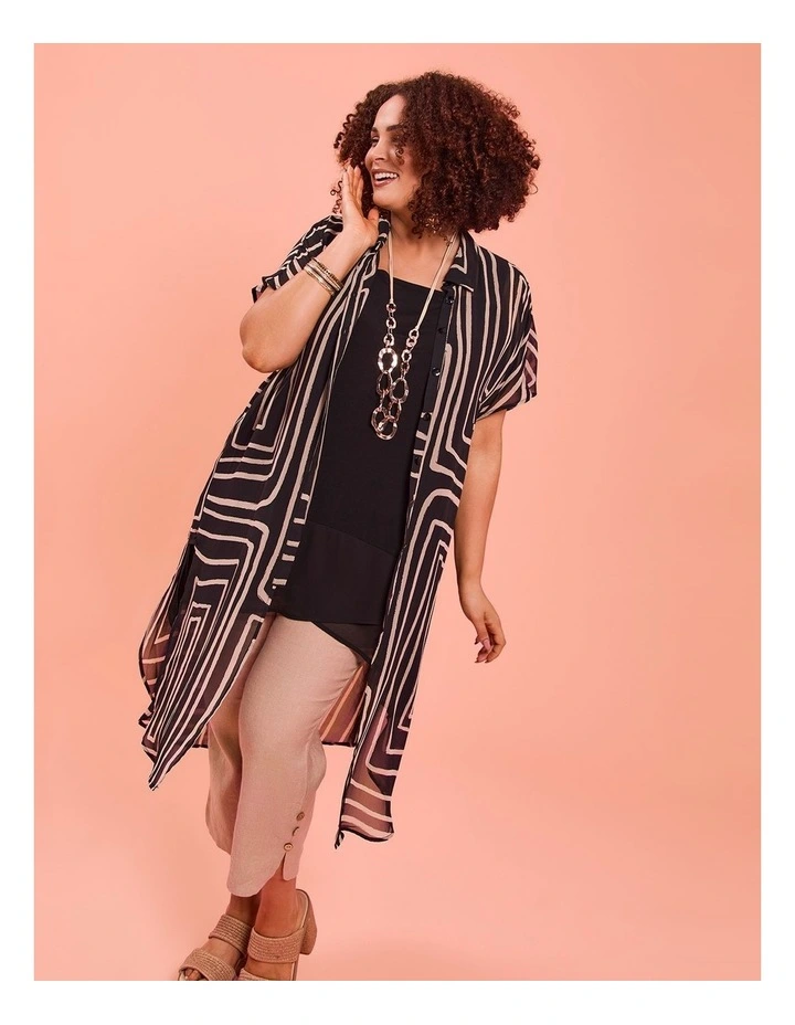 Marrakesh Chiffon Shirt in Black/Papyrus Print image 4