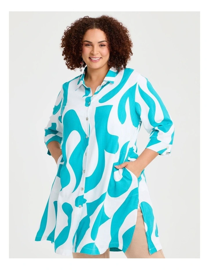 Making Waves Long Natural Shirt Print image 1