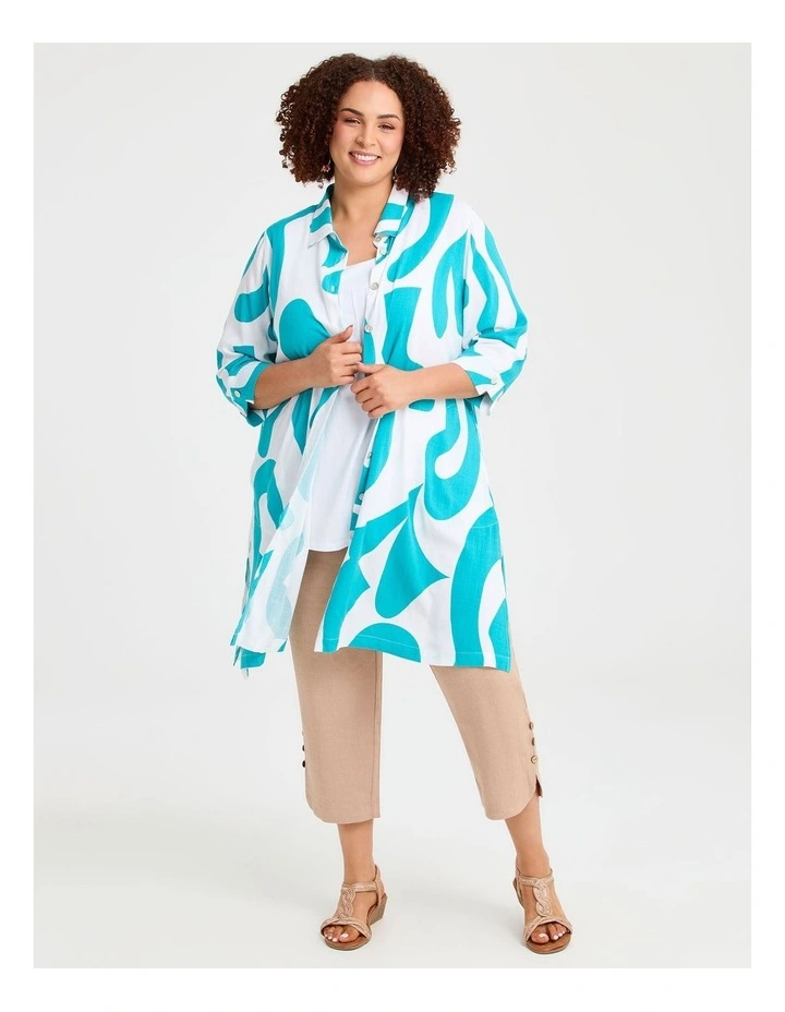 Making Waves Long Natural Shirt Print image 3