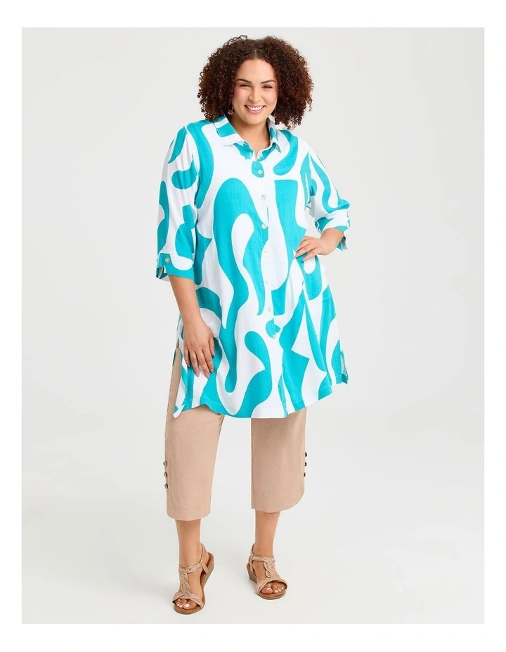 Making Waves Long Natural Shirt Print image 4