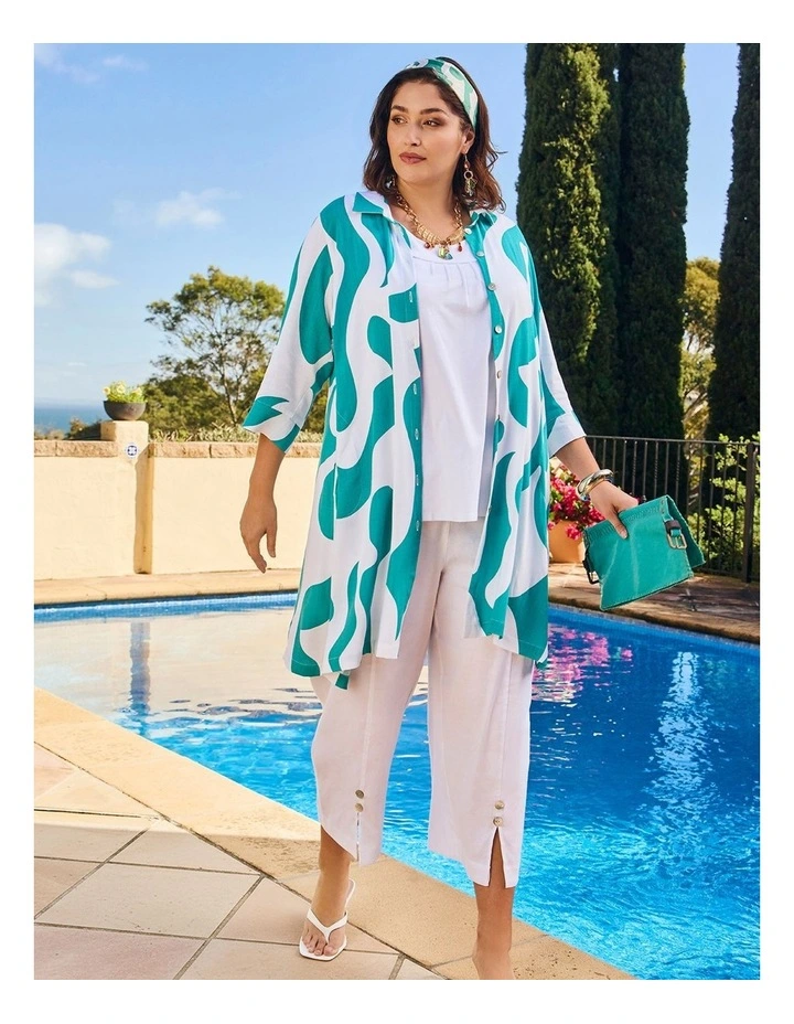 Making Waves Long Natural Shirt Print image 6