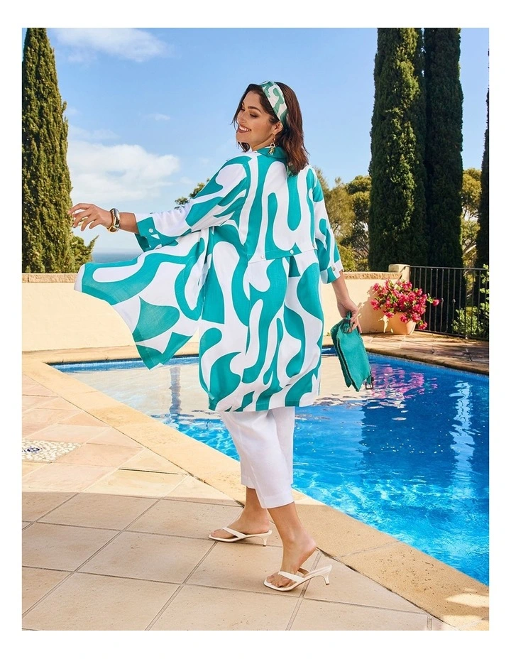 Making Waves Long Natural Shirt Print image 7