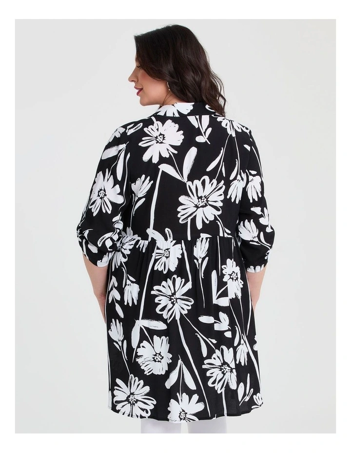 Natural Abstract Floral Shirt in Print image 2