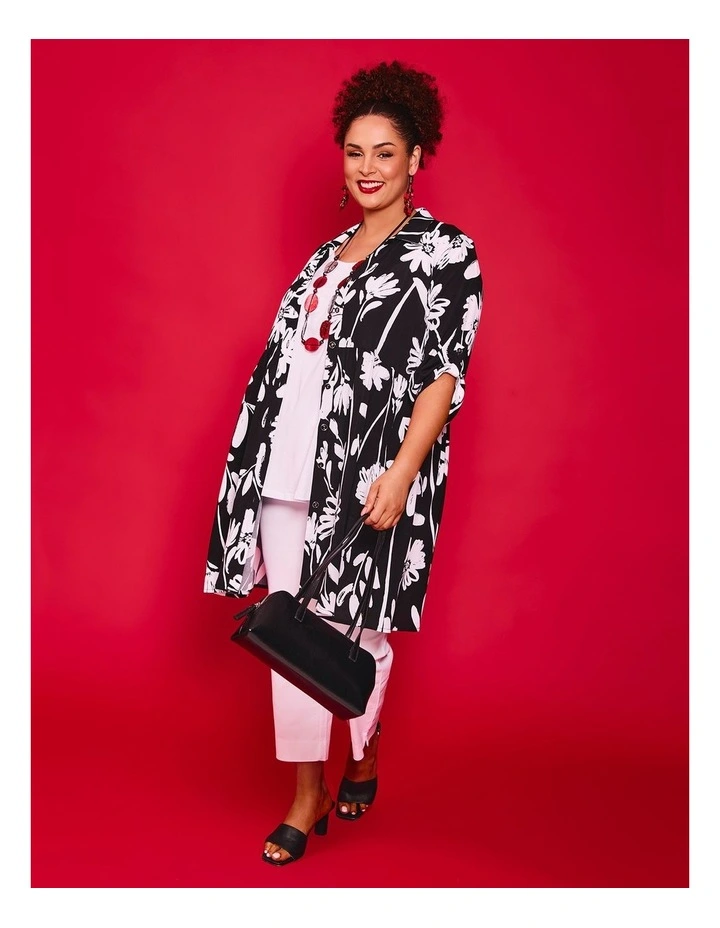 Natural Abstract Floral Shirt in Print image 4