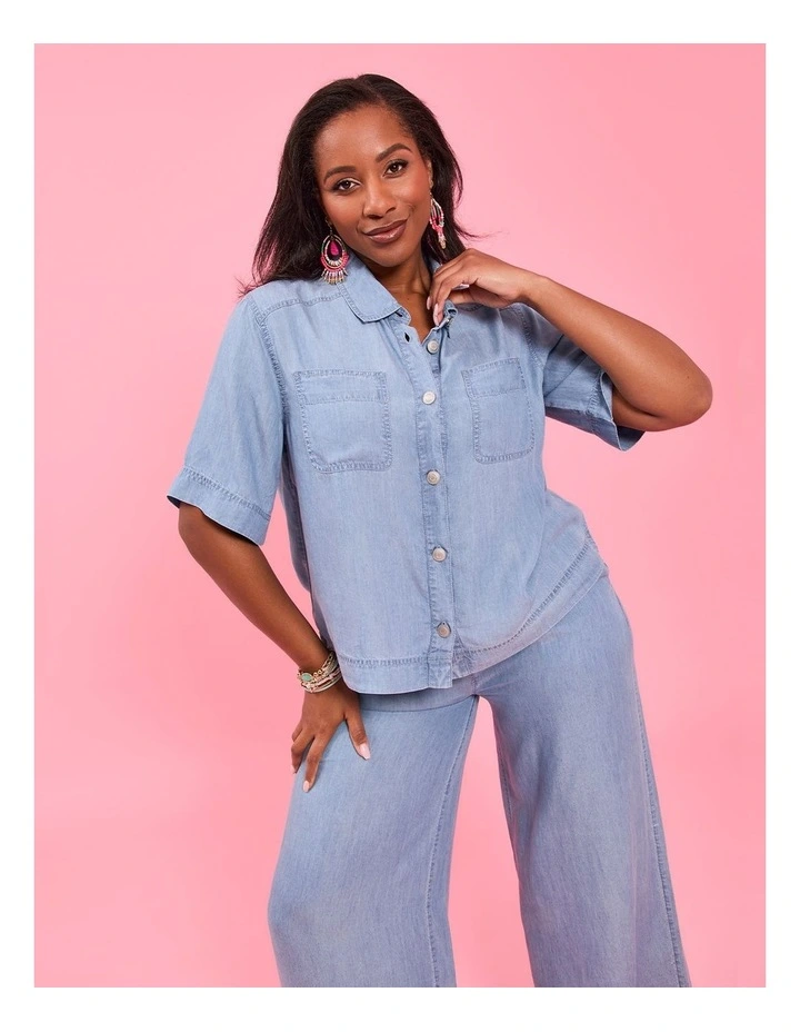 Lyocell Chambray Shirt Chambray Blue image 3