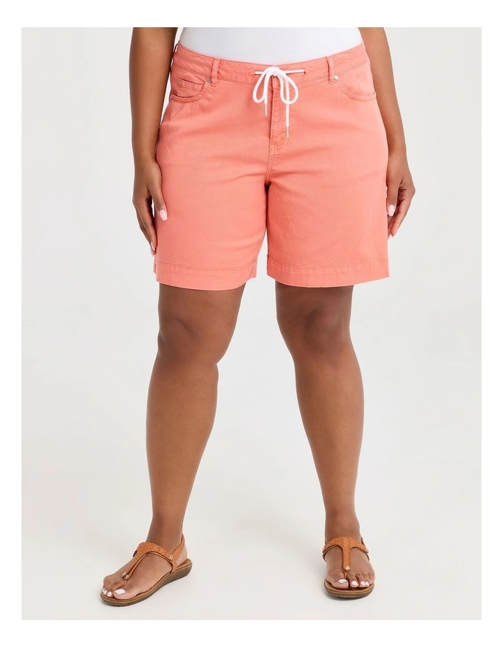 Lyocell Blend Denim Shorts in Sorbet image 1