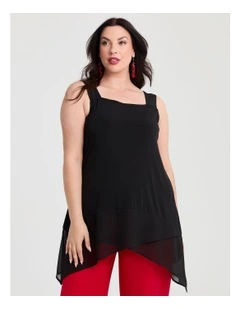 Square Neck Jojo Tank in Black