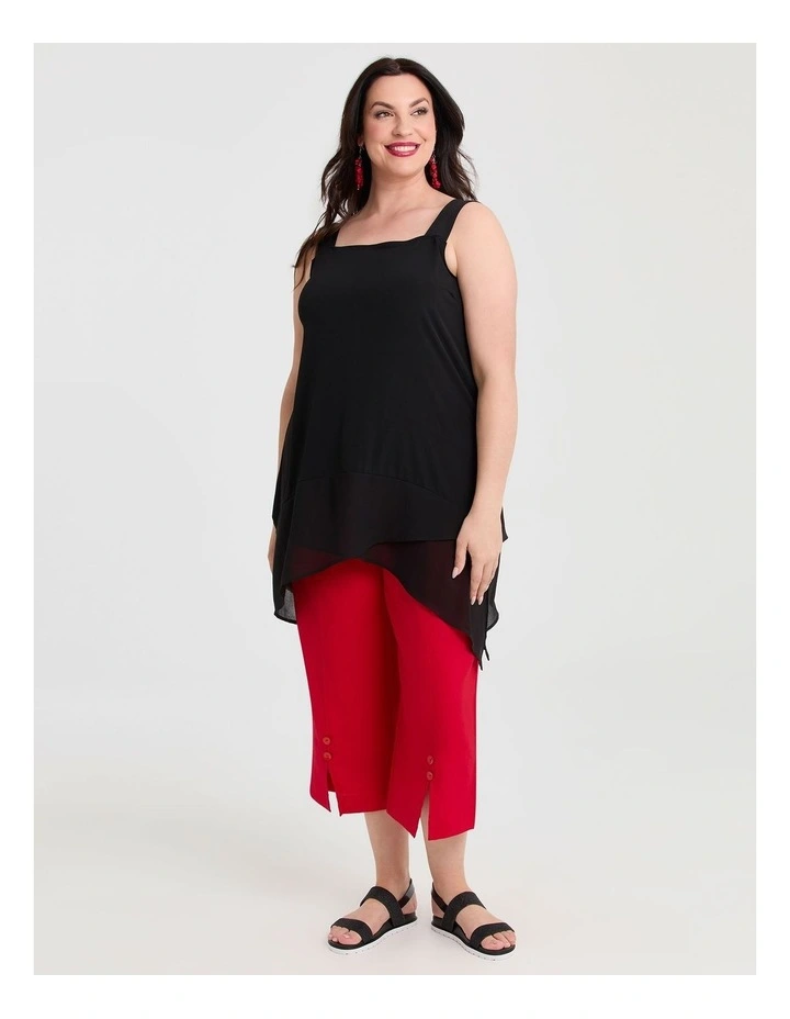 Square Neck Jojo Tank in Black image 3