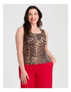 Print Tank With Shelf Bra in Multi