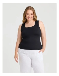 Tank Top With Shelf Bra in Black