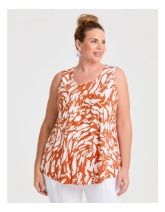 Gather Neck Panel Tank White/rust