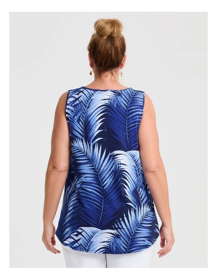 Gather Neck Panel Tank Blue Print image 2