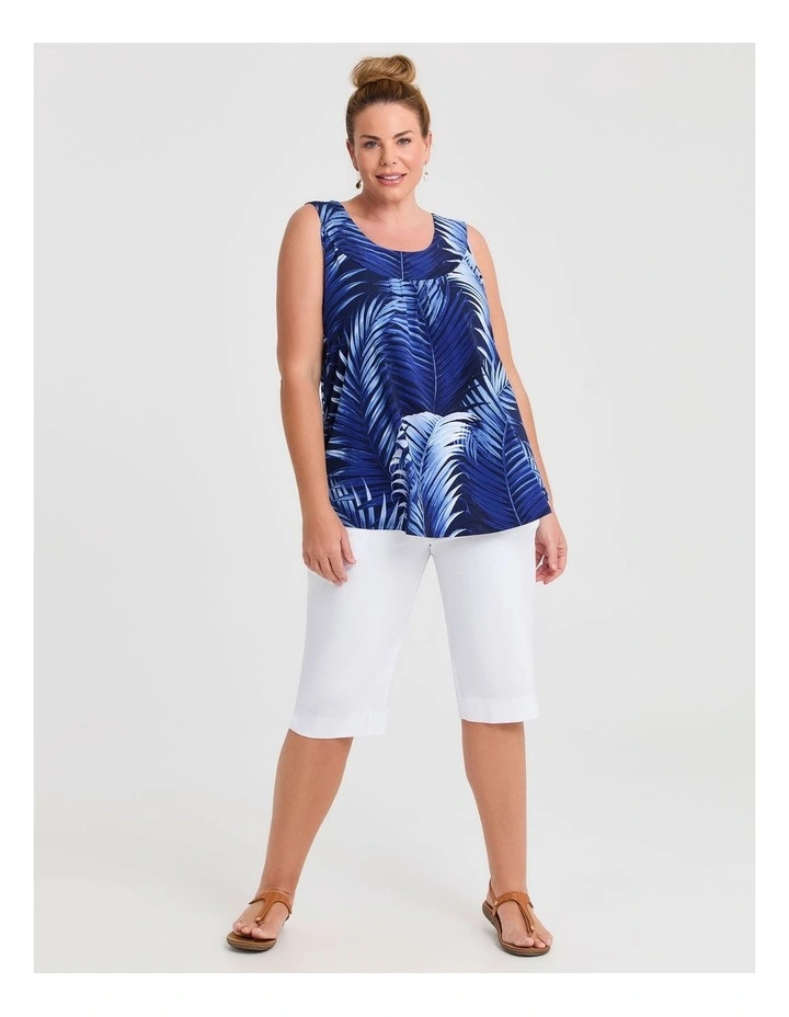 Gather Neck Panel Tank Blue Print image 3