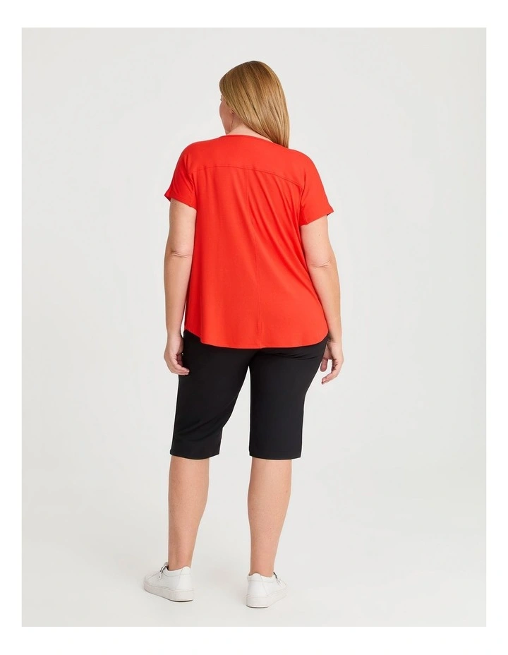 Natural Round Neck Everyday T-Shirt in Orange image 2