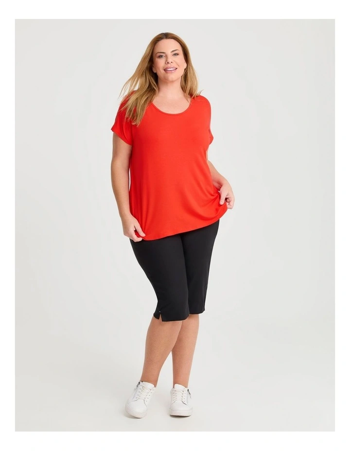 Natural Round Neck Everyday T-Shirt in Orange image 3