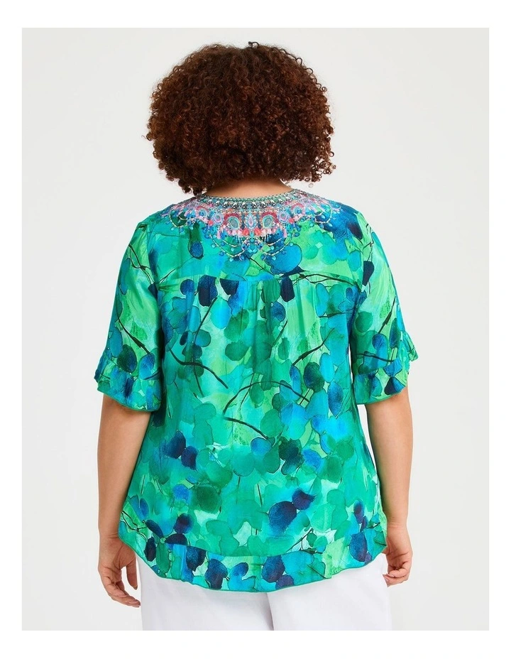 Salsa Ruffle Natural Top Print image 2
