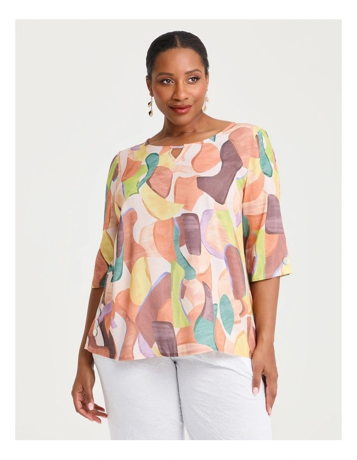 Natural Trinity Top in Multi Print image 1