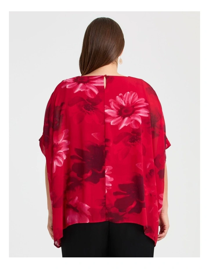 Ruby Floral Chiffon Event Top Floral image 2