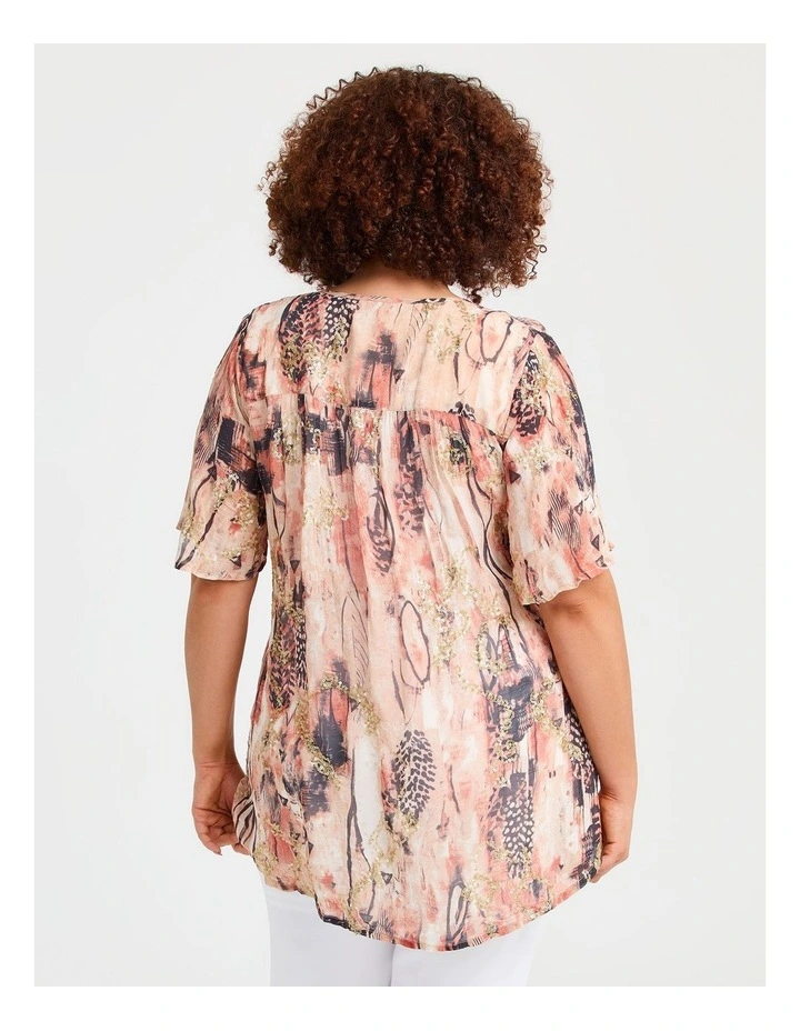 Sequin Abstract Natural Top in Multi image 2