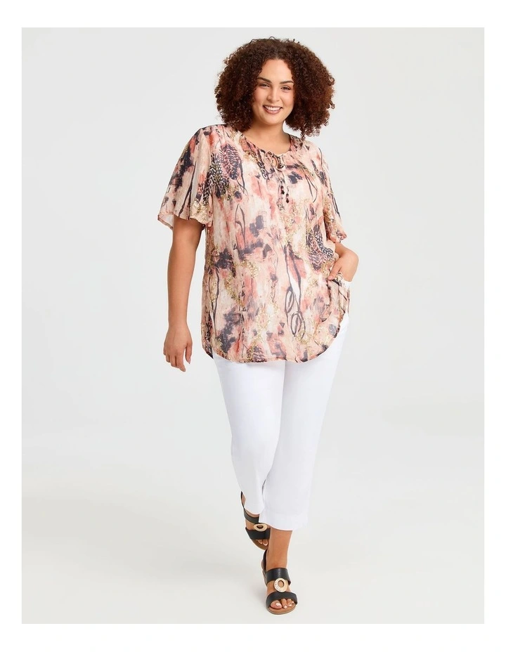 Sequin Abstract Natural Top in Multi image 4