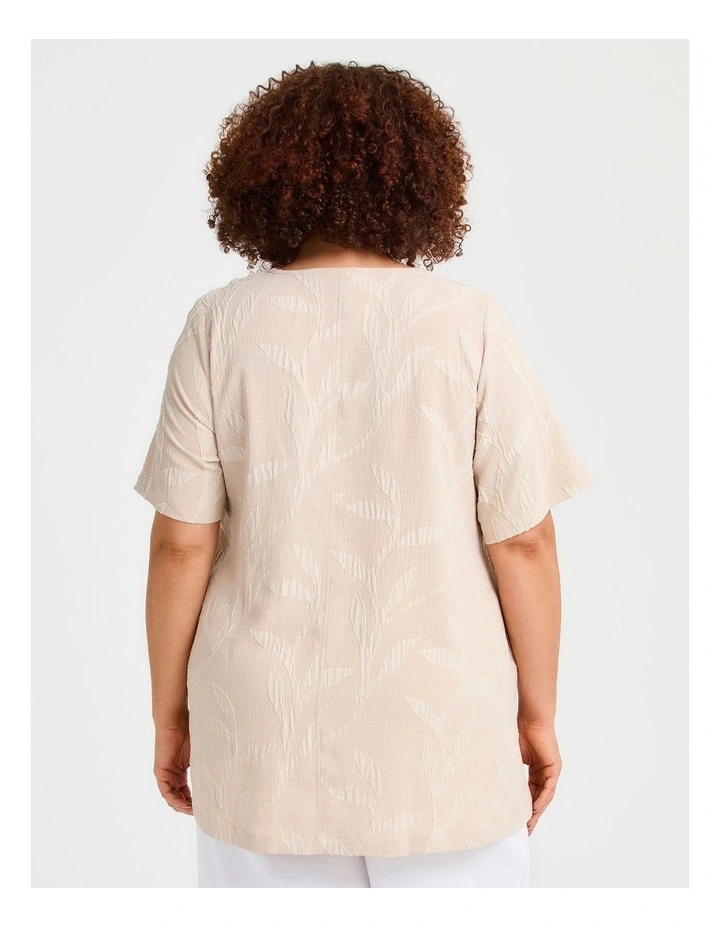 Jacquard Drawstring Top in Papyrus image 2