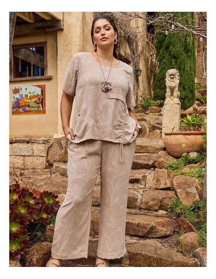 Jacquard Drawstring Top in Papyrus image 5