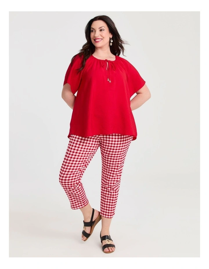 Natural Poppy Boho Top Ribbon Red image 2